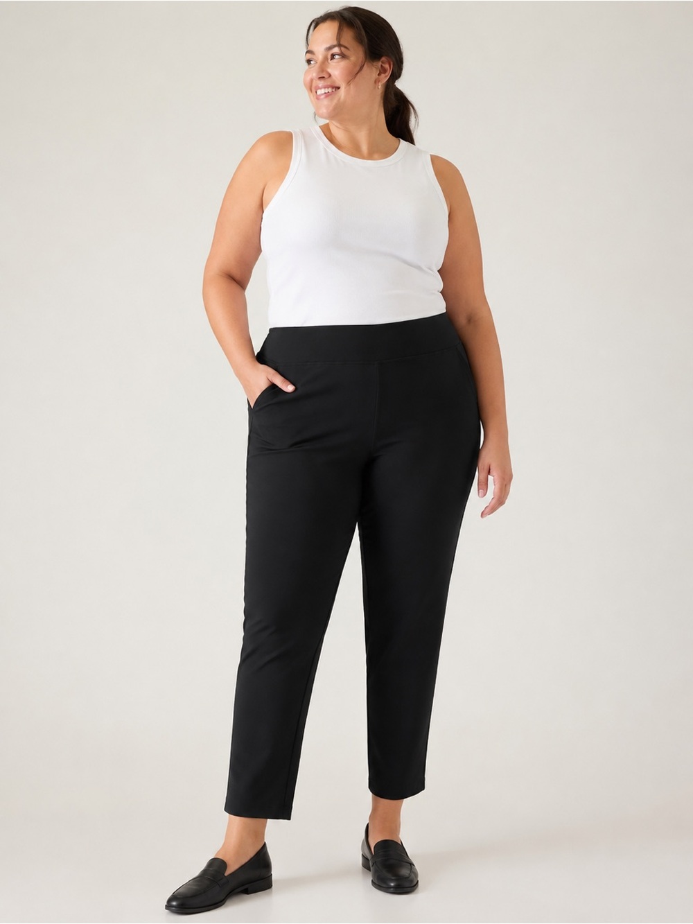 Athleta Endless High Rise Pant Black Pull On Travel Career Pants Womens 20 NWT
